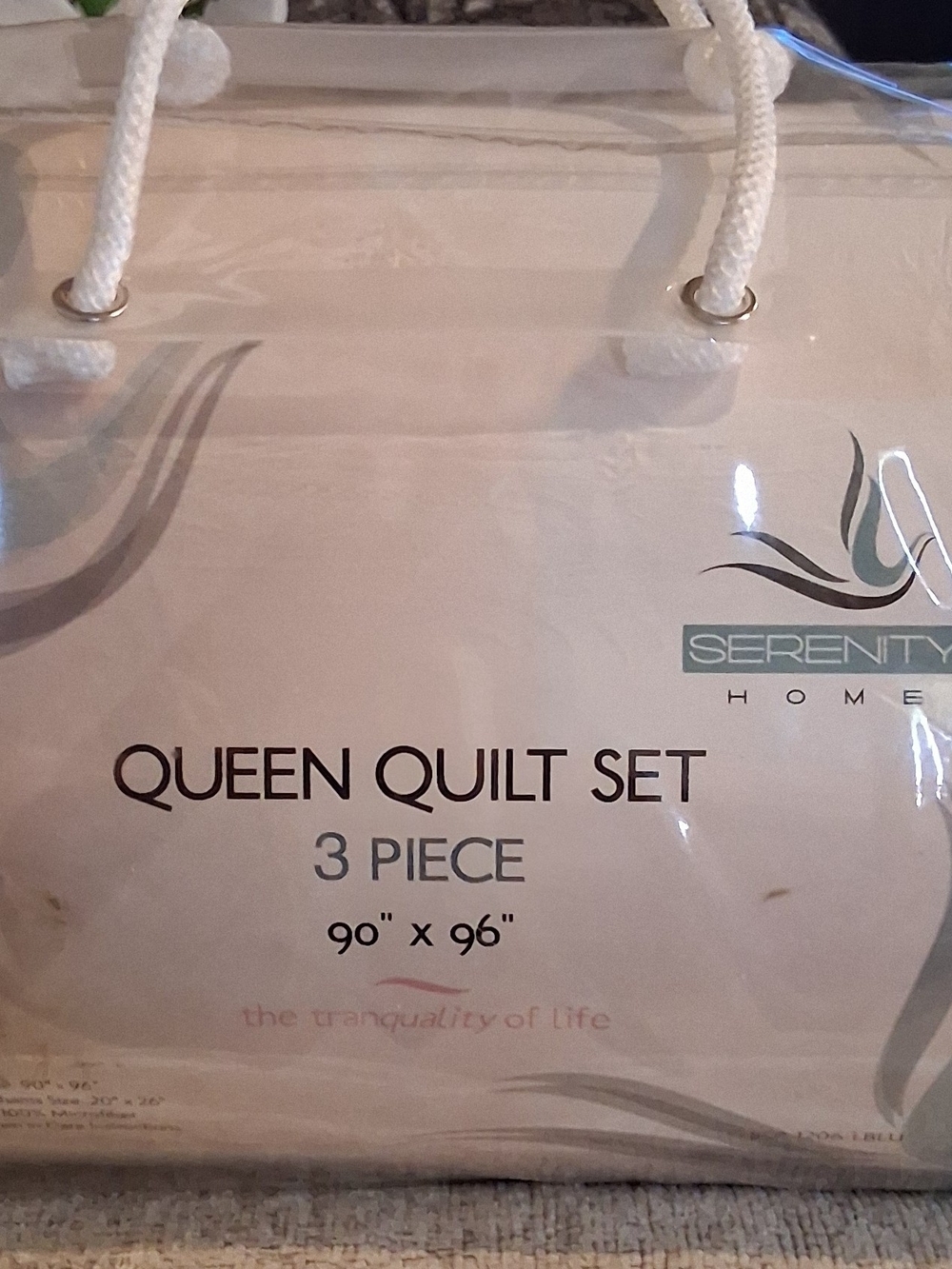 Serenity Queen Quilt Set - 3 Piece Olive Green Cream